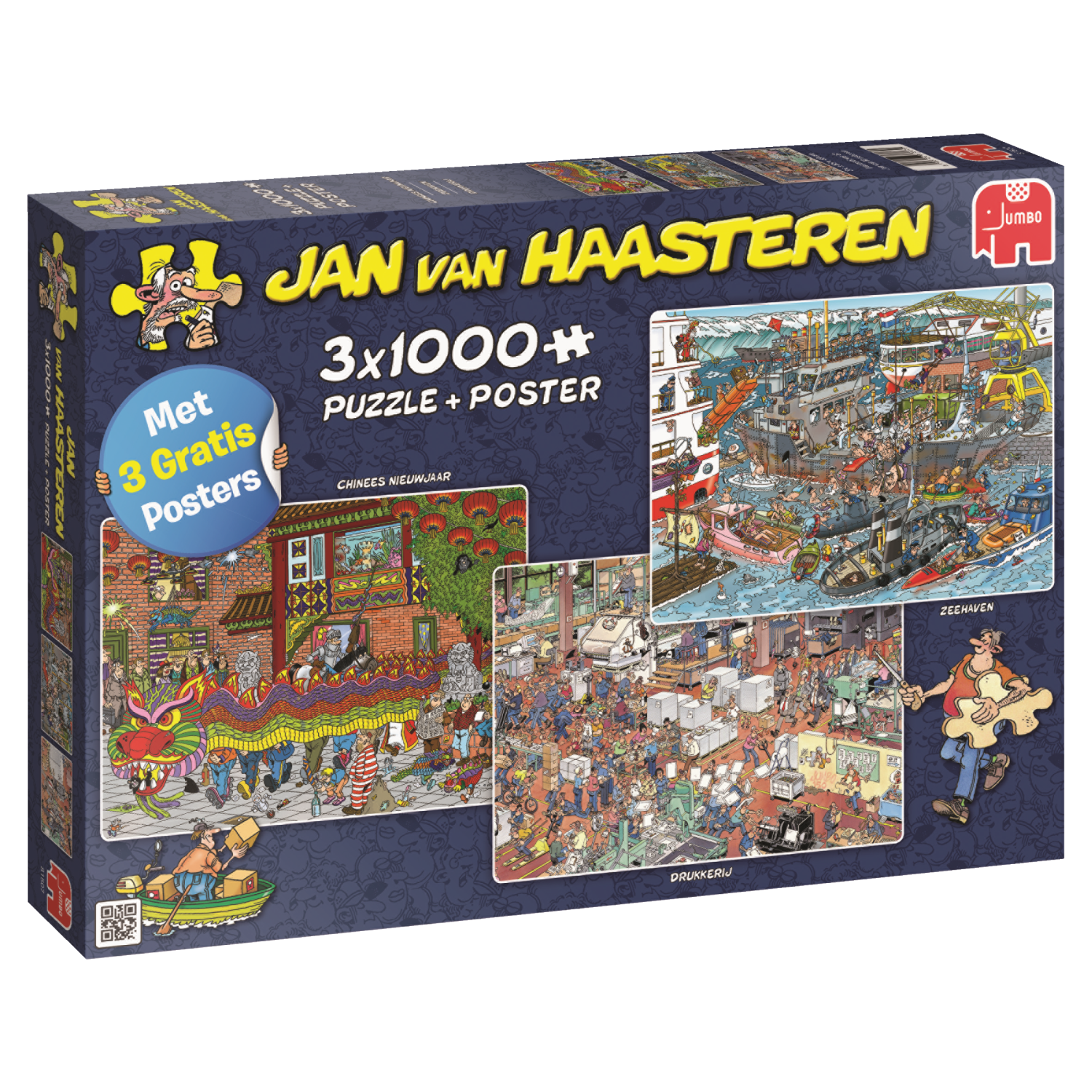 Jan van Haasteren Jumbo 150 jaar & Zeehaven & Chinees Nieuwjaar 3in1