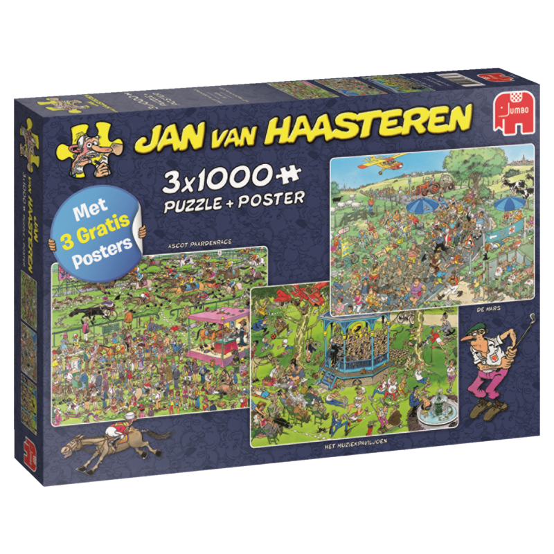 Jan van Haasteren De Mars & Ascot Paarden Race & Het Muziek Paviljoen 3in1