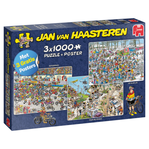 Jan van Haasteren Motorrace & Tour de France & Op Glad Ijs 3in1
